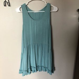 Ruffle Hem Peplum Tank Tunic